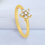 925 Sterling Silver Gold Plated Blossoming Beauty Finger Ring